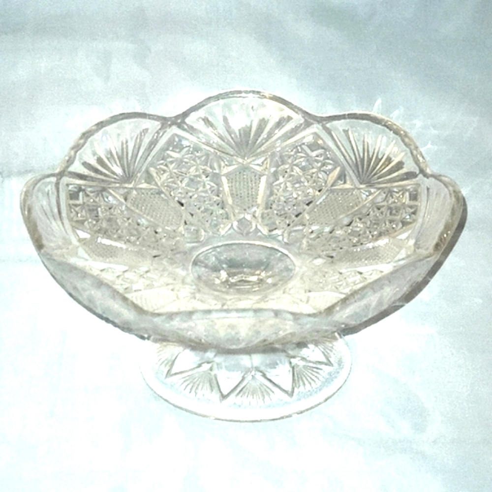 Antique EAPG pedestal compote #15088  'Panama' pattern ca.1904
